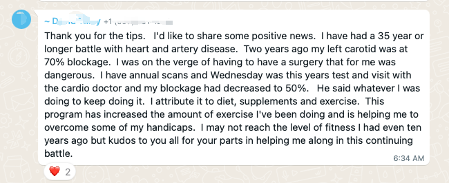 Patient: improvement in cardiovascular health thanks to the program